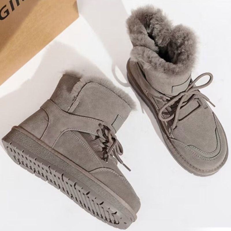 Thick Bottom Fur Booties Women's Real Fur - Fashionner