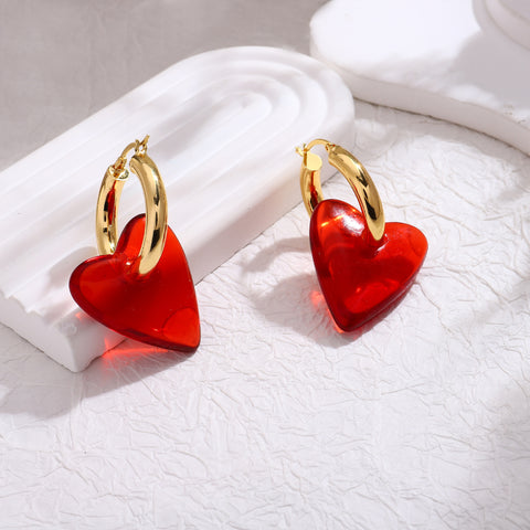 Buy Middle Aged Small Fragrance Wine Red Series Earrings Baroque Retro Style Light Luxury Gold Ruby Earrings For Women online at Fashionner.