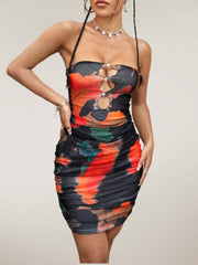 Hollow Nail Brick Buckle See-through Dress Female - Fashionner