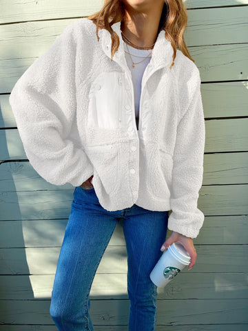 Short Cardigan Plush Jacket Lamb Wool Coat - Fashionner