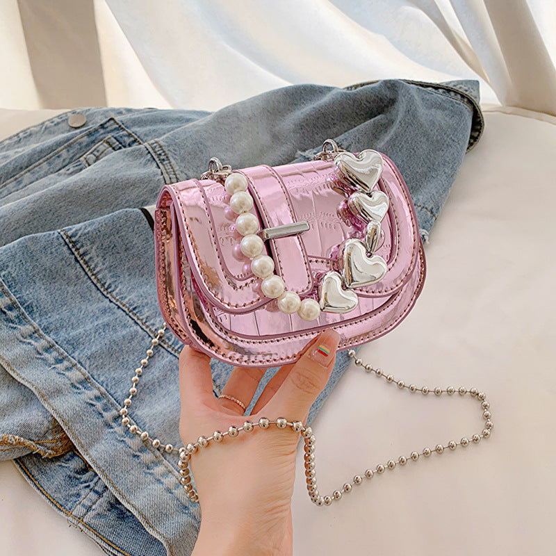 New Laser Pearl Tote Saddle Girl Mini - Fashionner