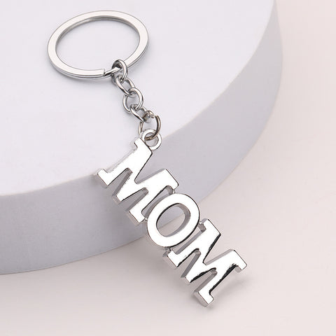 Porte-clés en alliage de zinc avec lettres, cadeau créatif pour la fête des pères ou des mères