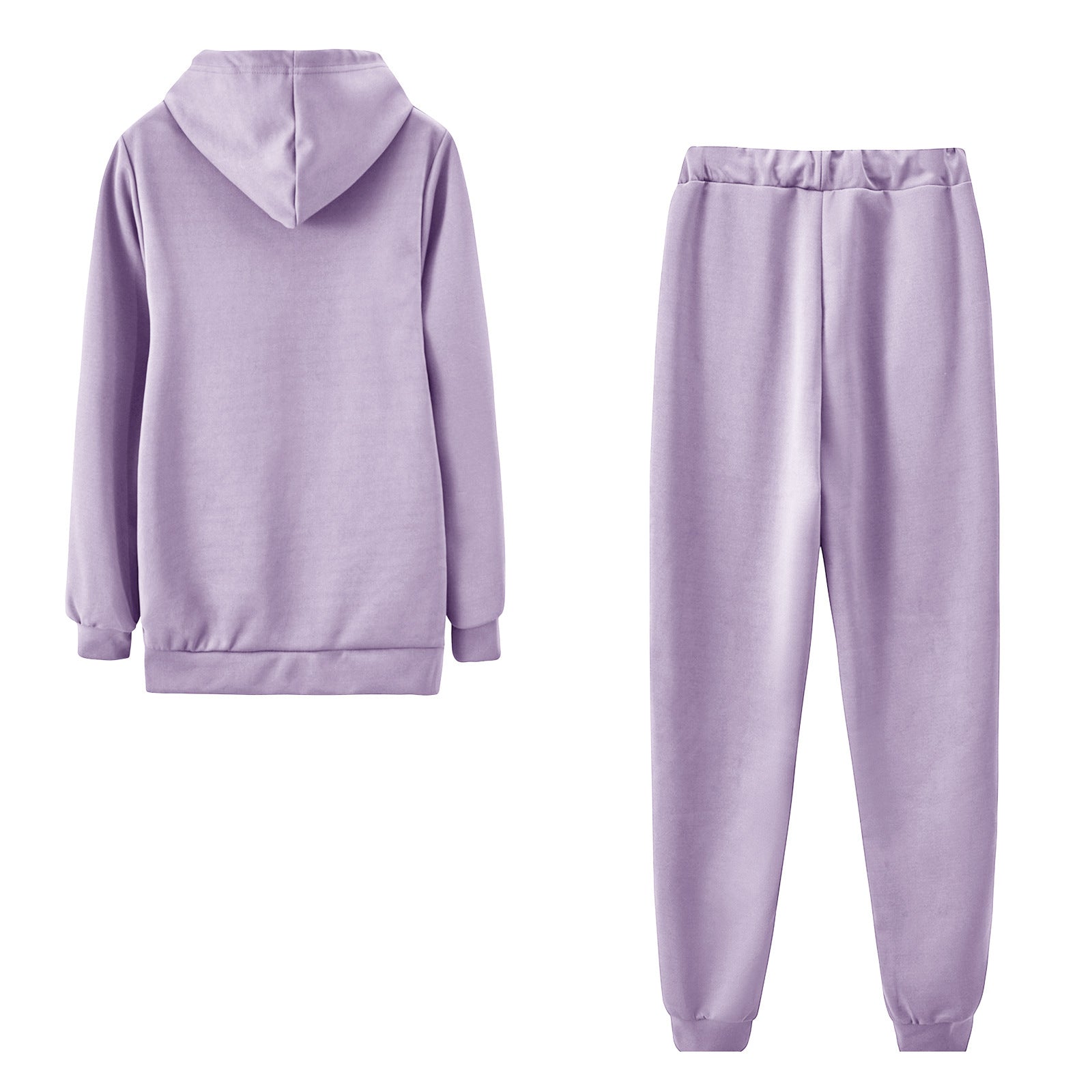 Women's Clothing Hooded Long Sleeve Solid Color Zipper Cardigan Sweater Elastic Waist Casual Loose Outfit - Fashionner