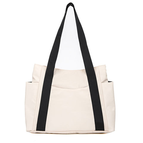 Nouveau sac fourre-tout de style japonais de couleur unie, sac à bandoulière décontracté en toile simple