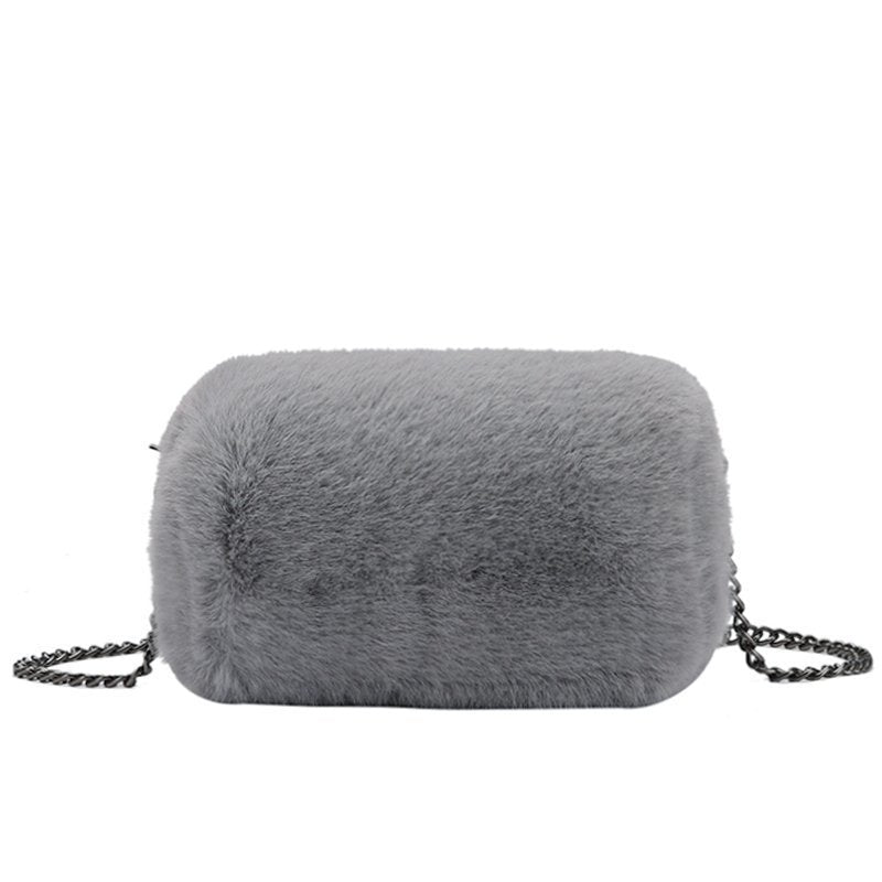 Women's Fashion Plush Chain Shoulder Bag - Fashionner