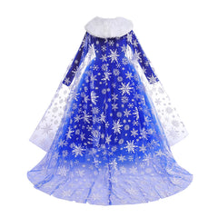 Girls Frozen Elsa Princess Dress Girls Party Vestidos Helloween Cosplay Clothing Snow Queen Print Birthday Dress Kids Costume - Fashionner