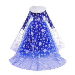 Girls Frozen Elsa Princess Dress Girls Party Vestidos Helloween Cosplay Clothing Snow Queen Print Birthday Dress Kids Costume