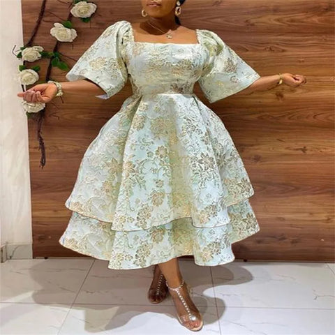 Traditional MD African Dresses For Women Plus Size Tutu Dashiki Print Ankara Gown 2023 Spring Summer Short Sleeve Maxi Dress Ropa Africana - Fashionner