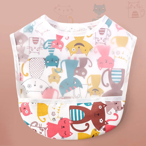 Boys Bibs Waterproof Apron Kid Cartoon Number Cherry Cat Feeding Bib Soft Burp Cloth For Toddler Boys Girls Bandana Bibs - Fashionner