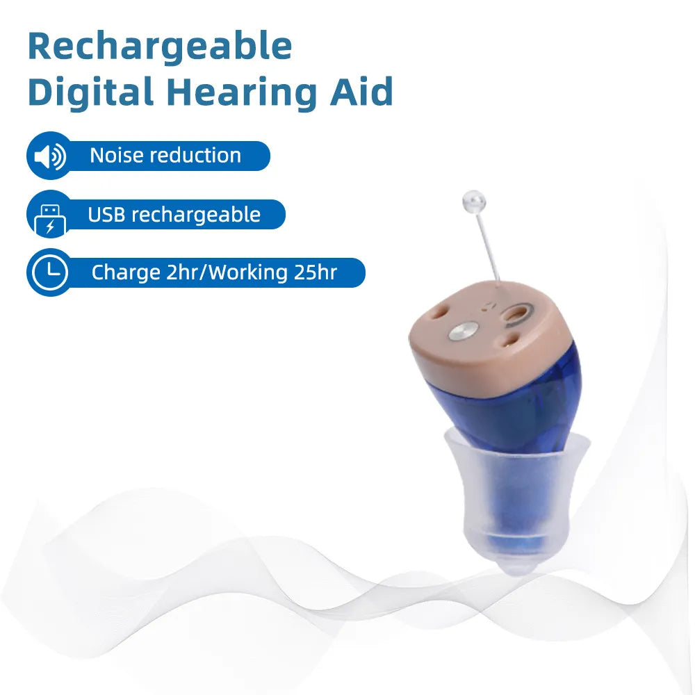 2023 Best Hearing Aids C420 Rechargeable Invisible For Deafness  Elderly Adjustable Micro Wireless Hearing Aid Sound Amplifier - Fashionner