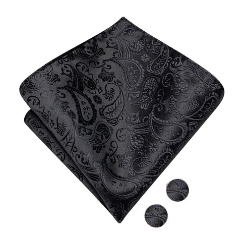 pre-wedding Hi-Tie Silk Pre-tied Mens Bowtie Hanky Cufflinks Set Bow Tie Cravat for Male Jacquard Solid Paisley Floral Men Wedding Business - Fashionner