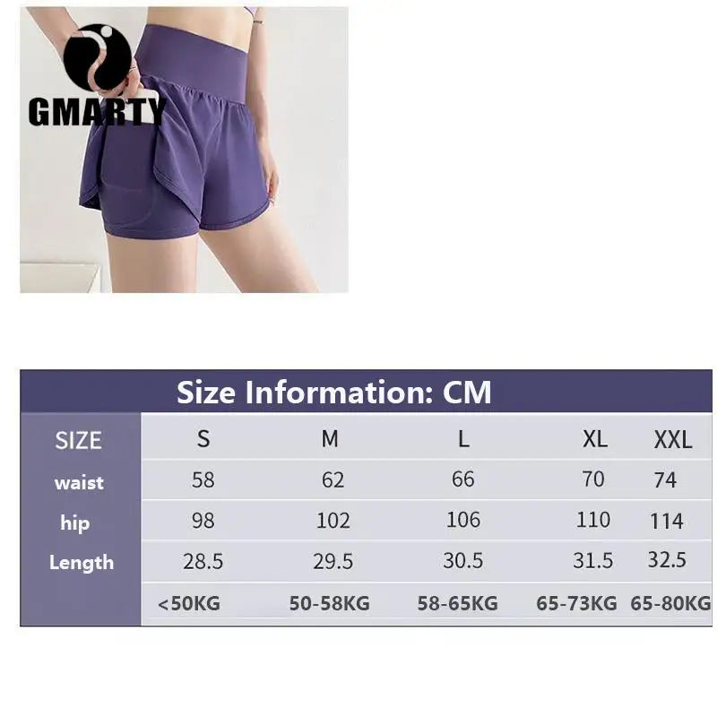 High Rise Moisture Wicking Fabric Sports Shorts Women's Activewear Double Layer Running Shorts Yoga Pants Summer Gym Fitness