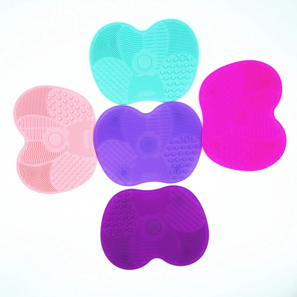 Women Girls Makeup Brush Cleaning Mat Silicone Cosmetic Washing Tool Suction Cups Pad Cleaner - Fashionner