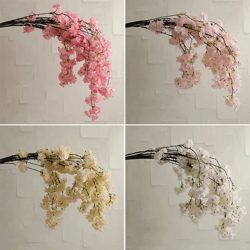 80CM Imitation Cherry Blossom Artificial Flower Silk Cloth Long Branch Flower Wedding Home Office Decoration Flower Arrangement - Fashionner