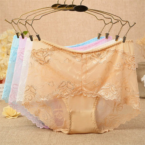 Solka Oversized Plus size Women's Lace Mesh Briefs Intimates underwears Innerwear Underpanties European Size - Fashionner