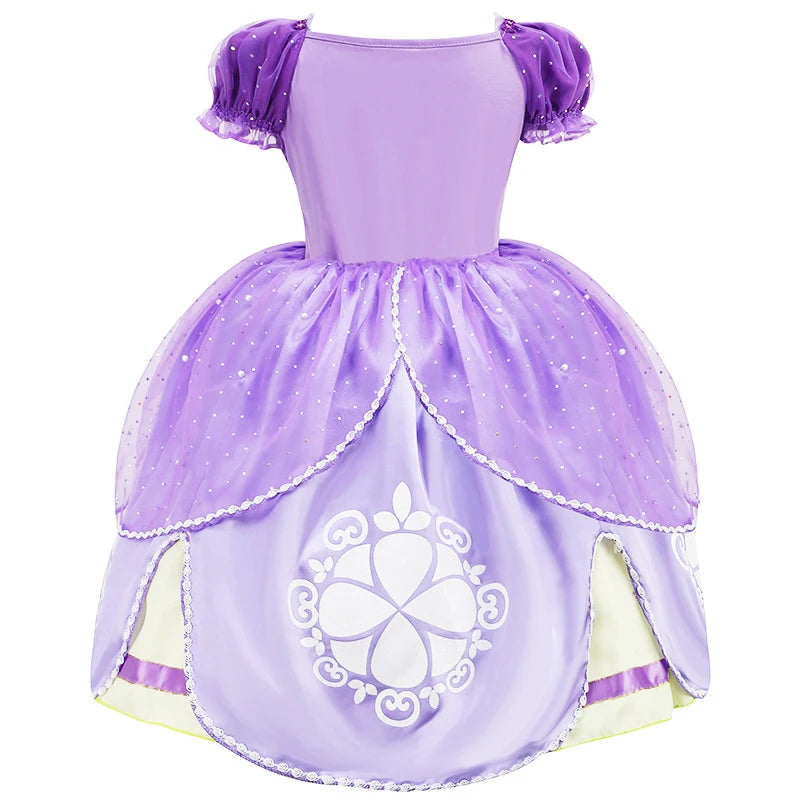 Girls Years Girls Sofia Dress Children Halloween Birthday Party Princess Costume Summer Sophia Puff Sleeve Ball Gown - Fashionner
