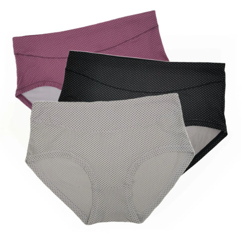 Solka Dots Women's Panties,Dots Print Woman Underwear Panti,Large Sizes Women's Briefs,Mid-waisted Woman Innerwear,Bamboo Panty - Fashionner