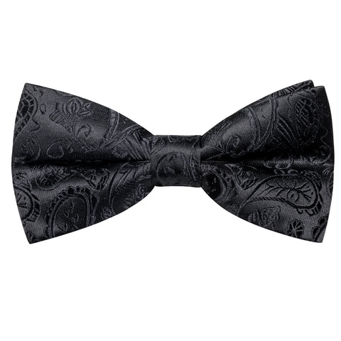pre-wedding Hi-Tie Silk Pre-tied Mens Bowtie Hanky Cufflinks Set Bow Tie Cravat for Male Jacquard Solid Paisley Floral Men Wedding Business - Fashionner