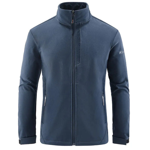 Mens Autumn Winter Tactical Soft Shell Jackets Outdoor Fleece Lined Full Zip Multi-pocket Windproof Warm Hiking Ski Safari Coats - Fashionner