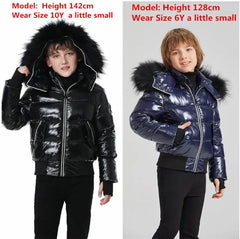 kids AP winter children coat for boys girls fashion white piping kids jackets waterproof shelling fabric + filling  white duck down - Fashionner