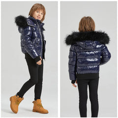 kids AP winter children coat for boys girls fashion white piping kids jackets waterproof shelling fabric + filling  white duck down - Fashionner