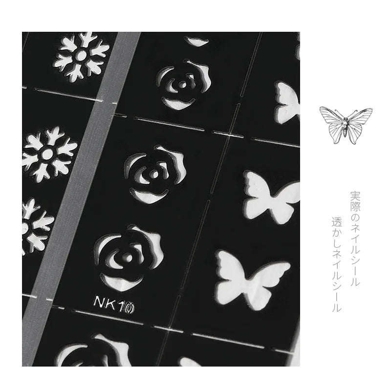Hollow Printing Nail Art Stamping Template Mold Stencil Sticker Letter Flower Decals DIY Decoration Nail Design Stickers Stencil - Fashionner