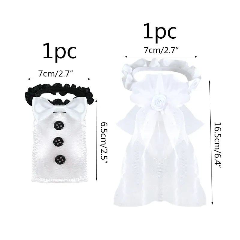 2Pcs Marriage Bride And Groom Wine Cups Wraps Champagne Glass Bottles Cover Wedding Table Decoration Bachelorette Party Decor - Fashionner