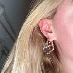 2023 New Colorful Flower Resin Acrylic Charms Earring Gold Color Circle Ear Buckle Hoop Earrings for Women Cute Gift Jewelry - Fashionner