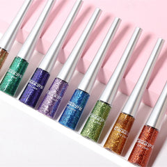 1PC Liquid Shiny Eye Liners Pigment Silver Green Gold Glitter Professional Waterproof Eyeliners Beauty Cosmetics Women Makeup - Fashionner