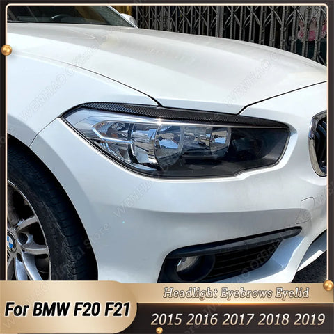 Accessories 2pcs ABS Gloss Evil Headlight Eyebrows Eyelid for BMW 1er F20 F21 Facelift 116i 118i 120i 125i M135i M140i 2015-2019 Accessories - Fashionner