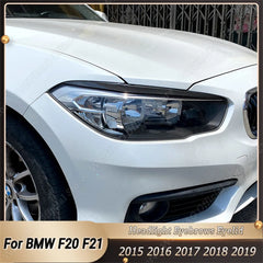 Accessories 2pcs ABS Gloss Evil Headlight Eyebrows Eyelid for BMW 1er F20 F21 Facelift 116i 118i 120i 125i M135i M140i 2015-2019 Accessories