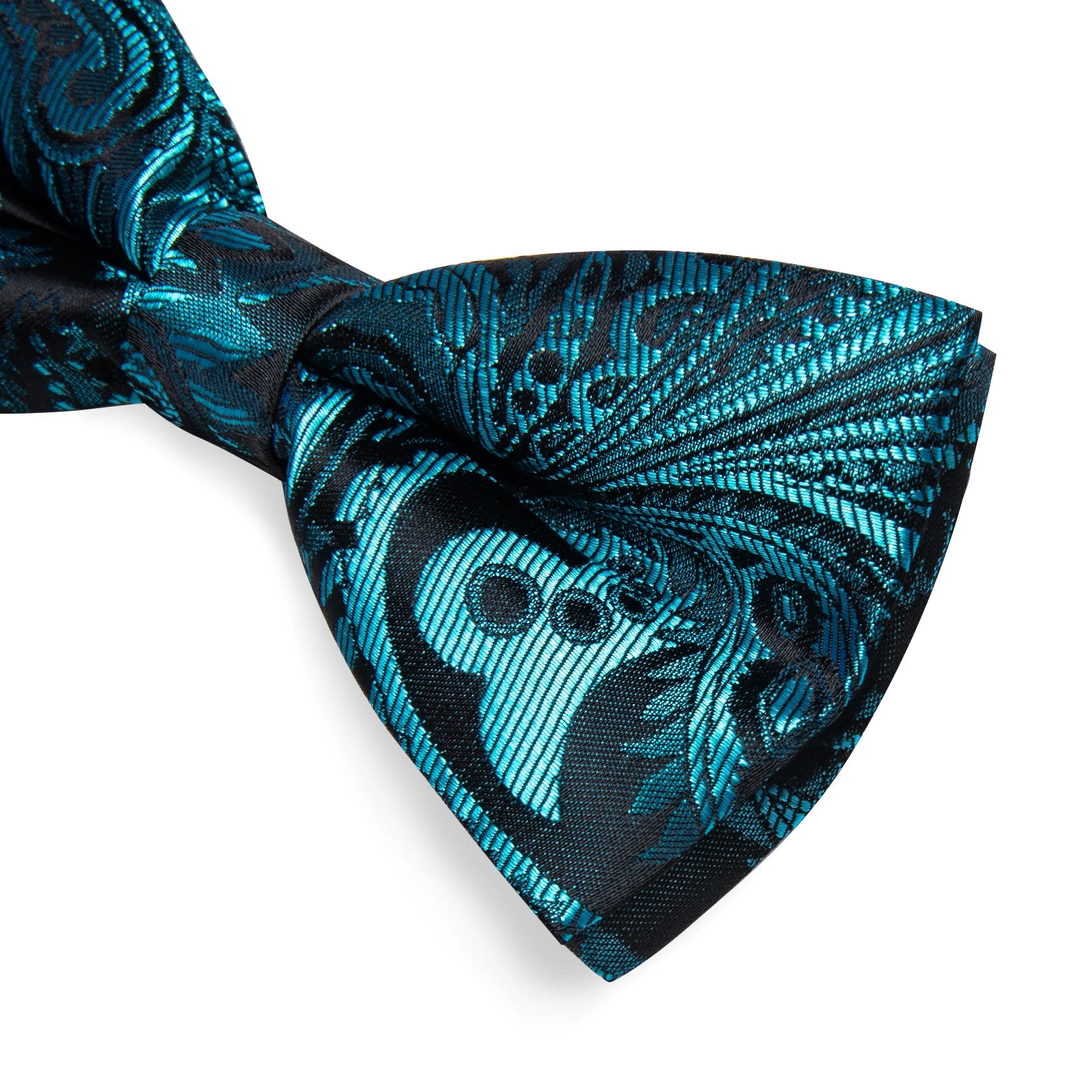 pre-wedding Luxury Blue Black Pre-tied Bow Tie and Handkerchief Cufflinks Sets for Man Wedding Business Fashion Men's Bowtie Paisley Knots - Fashionner