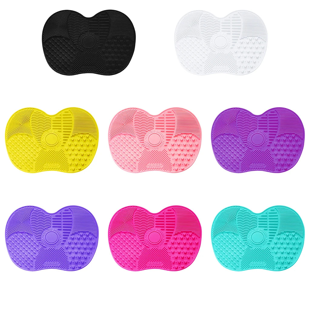 Women Girls Makeup Brush Cleaning Mat Silicone Cosmetic Washing Tool Suction Cups Pad Cleaner - Fashionner