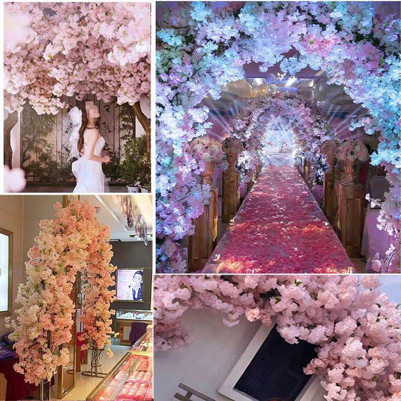 80CM Imitation Cherry Blossom Artificial Flower Silk Cloth Long Branch Flower Wedding Home Office Decoration Flower Arrangement - Fashionner