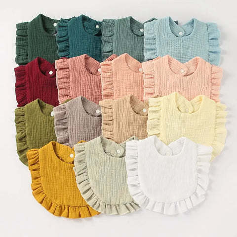 Boys Infant Bibs Burp Cloths Newborn Boy Girls Lace Soft Cotton Adjustable Bib Stuff Toddler Burp Cloth Kid Feeding Saliva Towel - Fashionner