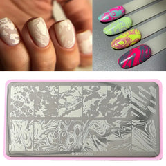 Stainless Steel 6X12cm Nail Art Stamping Plate Lace Geometric Pattern Butterfly Flower Nail Art Template Nail DIY Print Stencils - Fashionner