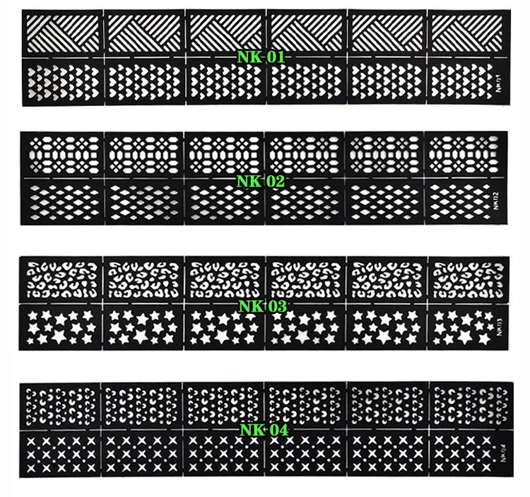 Hollow Printing Nail Art Stamping Template Mold Stencil Sticker Letter Flower Decals DIY Decoration Nail Design Stickers Stencil - Fashionner