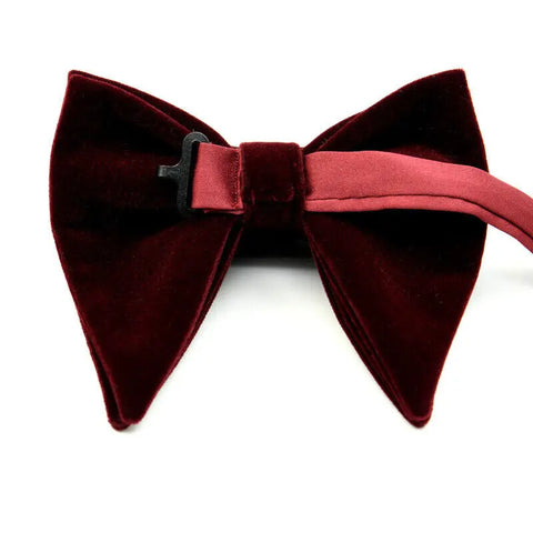 pre-wedding Mens Pre-tied Velvet Bowtie Wedding Party Tuxedo Adjustable Necktie Big Bow Tie Formal 10 Colors - Fashionner
