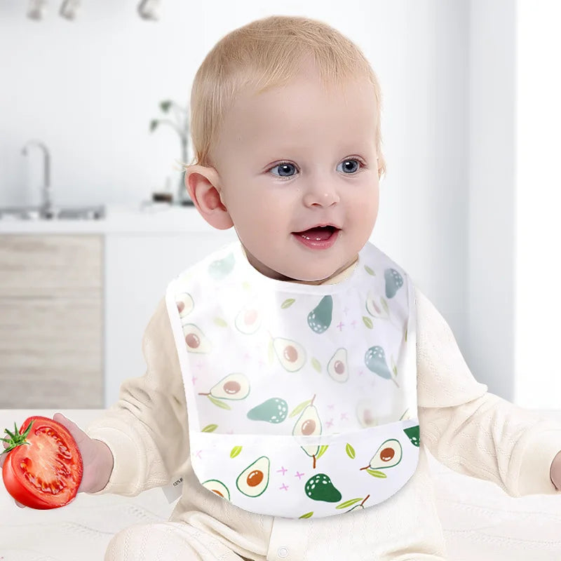Boys Bibs Waterproof Apron Kid Cartoon Number Cherry Cat Feeding Bib Soft Burp Cloth For Toddler Boys Girls Bandana Bibs - Fashionner