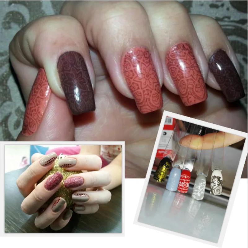 Newspaper Splice Theme Image Transfer Template Letters Story Stamping Plates Polish Printing Stencils Manicure /12*6cm 5.5*5.5cm - Fashionner