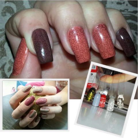 Newspaper Splice Theme Image Transfer Template Letters Story Stamping Plates Polish Printing Stencils Manicure /12*6cm 5.5*5.5cm - Fashionner