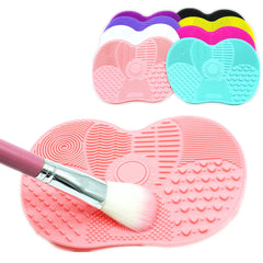 Women Girls Makeup Brush Cleaning Mat Silicone Cosmetic Washing Tool Suction Cups Pad Cleaner - Fashionner