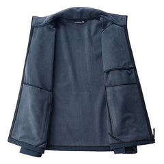 Mens Autumn Winter Tactical Soft Shell Jackets Outdoor Fleece Lined Full Zip Multi-pocket Windproof Warm Hiking Ski Safari Coats - Fashionner