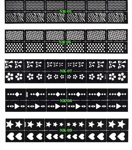 Hollow Printing Nail Art Stamping Template Mold Stencil Sticker Letter Flower Decals DIY Decoration Nail Design Stickers Stencil - Fashionner