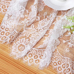 White Lace Table Runner New European and American High-end Lace Table Cloth Wedding Home Table Cloth Runners Wedding Decoration - Fashionner