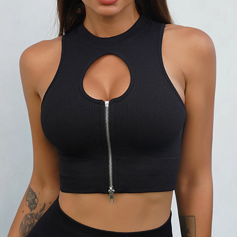 Sports Bra Yoga Sportswear Push Up Squat Top Joggers Training Women Fitness Gym Bra Seamless Workout Activewear Ribbed - Fashionner