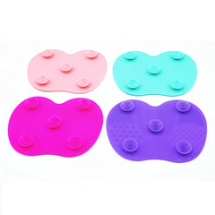 Women Girls Makeup Brush Cleaning Mat Silicone Cosmetic Washing Tool Suction Cups Pad Cleaner - Fashionner