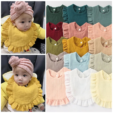 Boys Infant Bibs Burp Cloths Newborn Boy Girls Lace Soft Cotton Adjustable Bib Stuff Toddler Burp Cloth Kid Feeding Saliva Towel - Fashionner