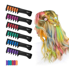Kids Colorful Matte Disposable Hair Dye Comb Toys  For Girls Makeup Toys Party Hair Dye Non-toxic Safe Children Toys Gift - Fashionner