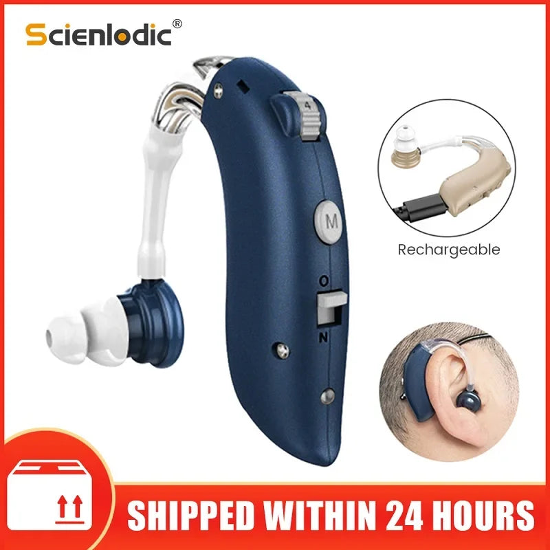 elders Mini Rechargeable Hearing Aid Digital BTE Hearing Aids Adjustable Tone Sound Amplifier Portable Deaf Elderly digital Hearing Aid - Fashionner